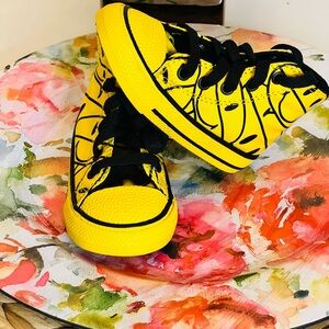 🌟CONVERSE CHUCK TAYLOR-Infant Hi-Top-Size US 5 - Yellow Smiley🌟
